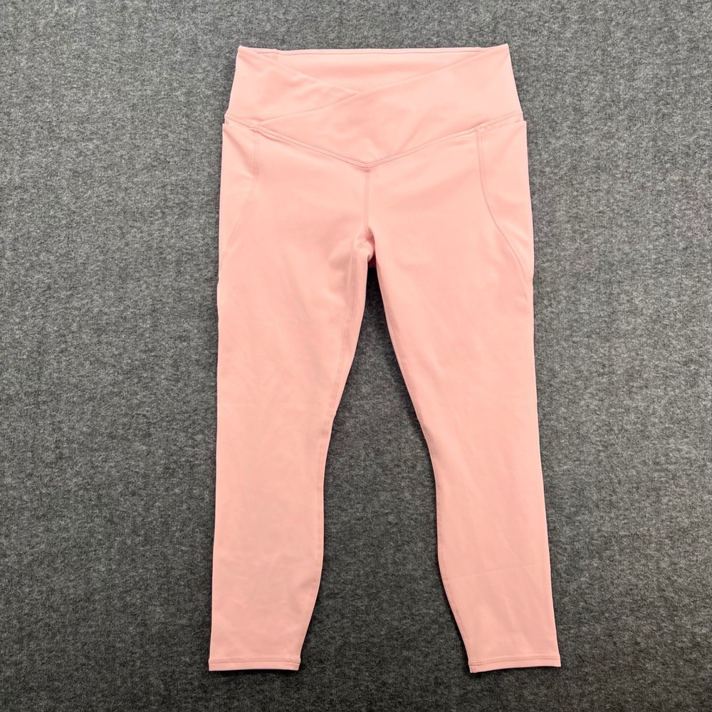 Fabletics PureLuxe High Waisted Crossover Leggings Pink Athletic Training  L